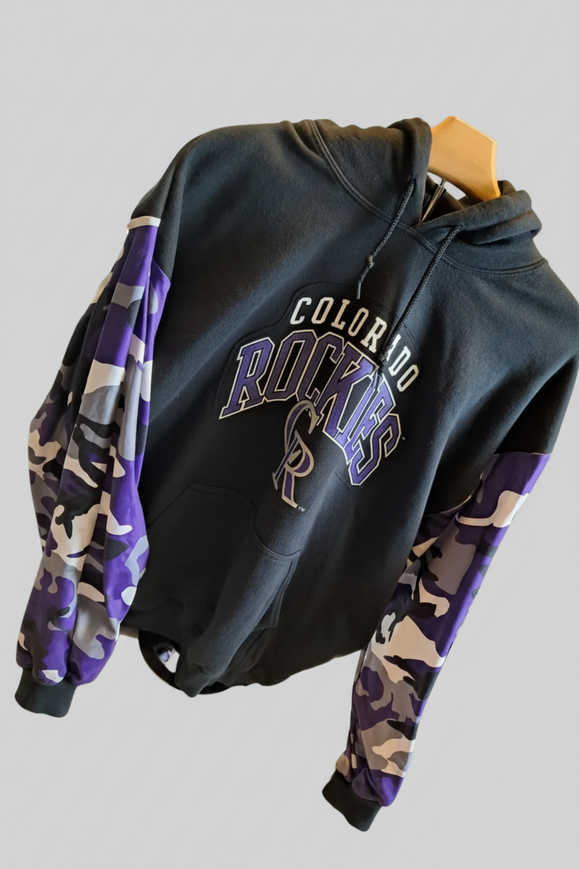XL Colorado Rockies Black & Purple Camouflage