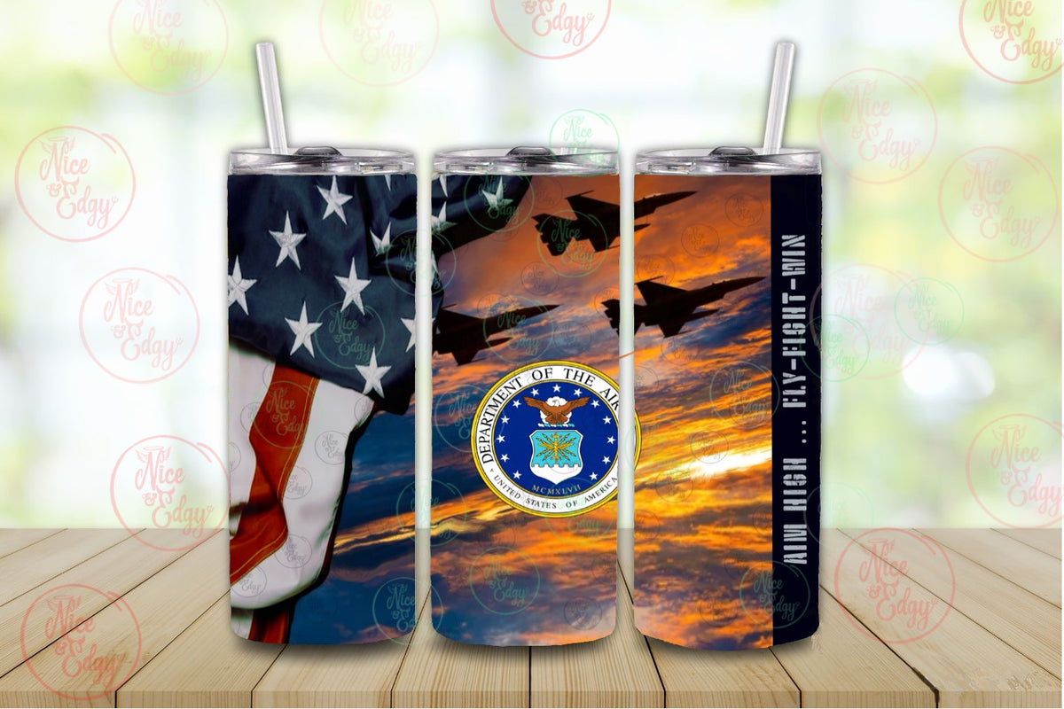 Custom Air Force 20 oz Steel Tumbler