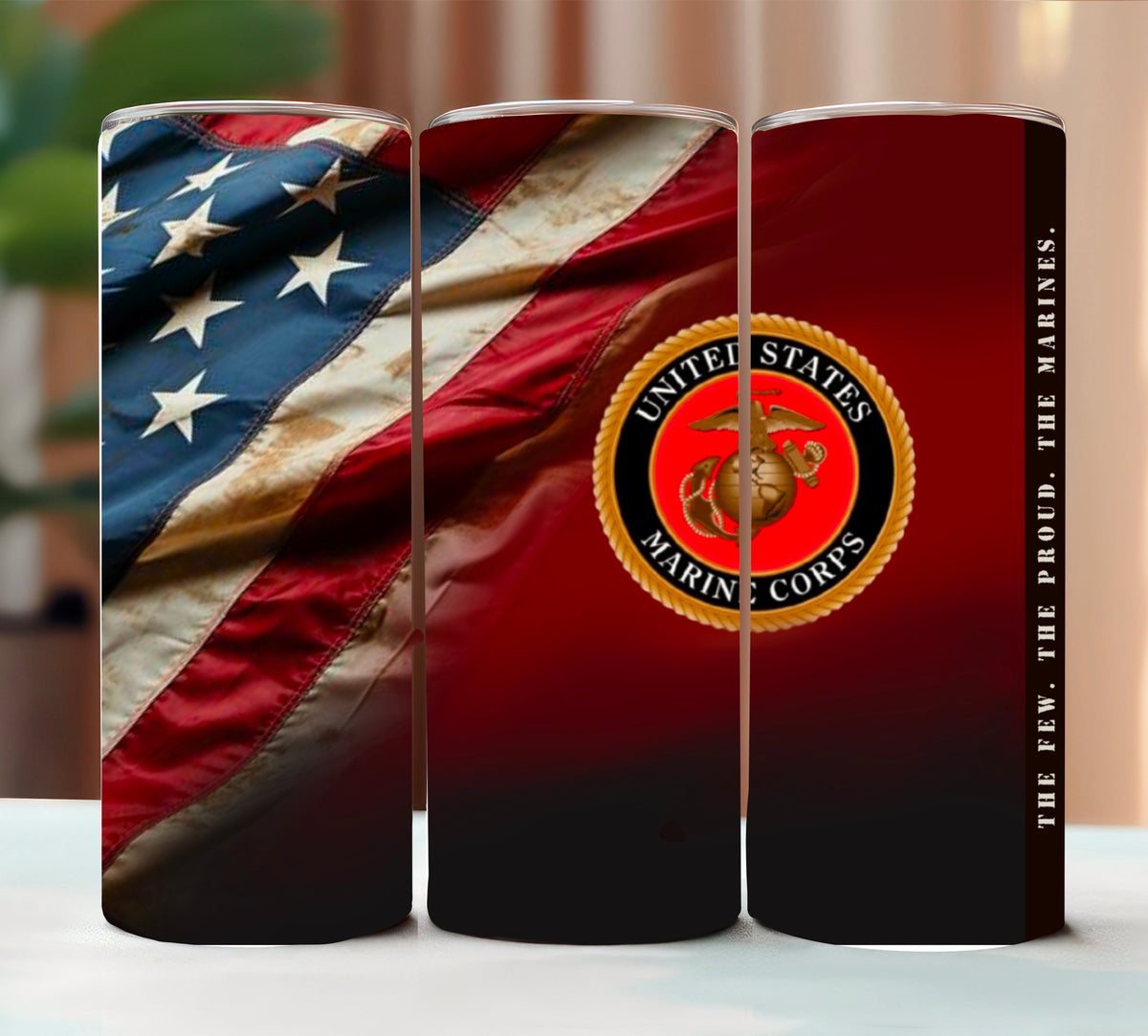 Custom Marines 20 oz Steel Tumbler
