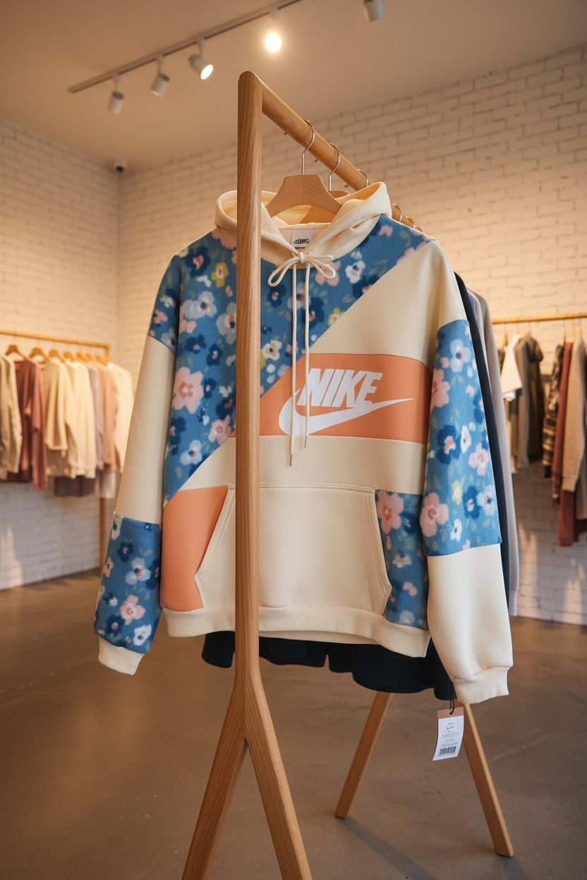 2X Peach, Floral, Off-white Nike Hoodie