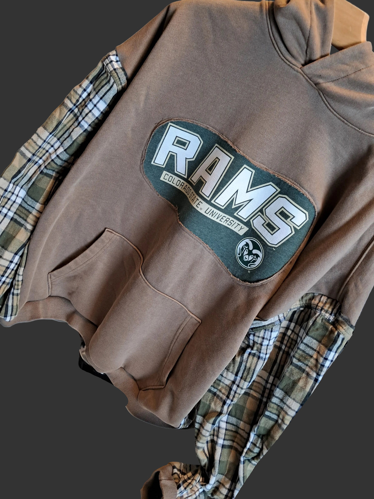 2X Colorado State Rams Brown & Green with Flannel sleeves