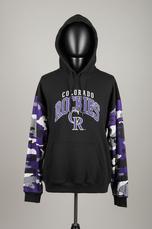 XL Colorado Rockies Black & Purple Camouflage